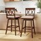 Costway 29" Bar Stool Wooden Chair Set of 1/2/3/4 with Contoured Backrest Swivel Padded Seat Oak